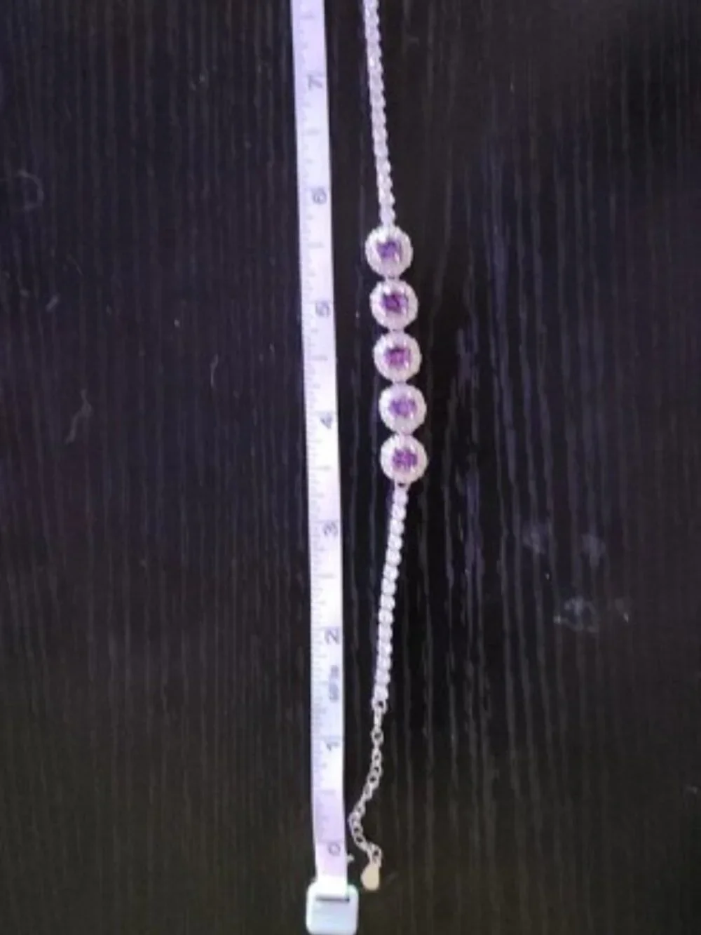 Amethyst Halo Tennis Bracelet - Purple Sparkle